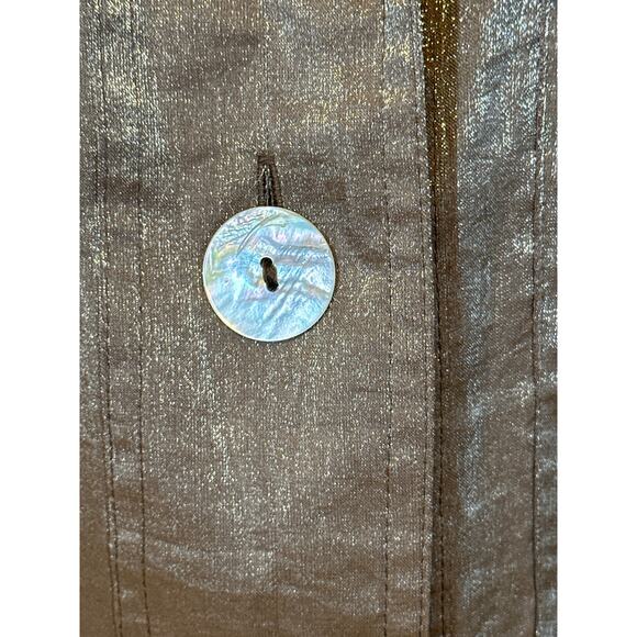 PIZAZZ Gold Brown Metallic Jacket S Y2K 90’s Romantic Goth Couture Streetwear - Picture 6 of 16